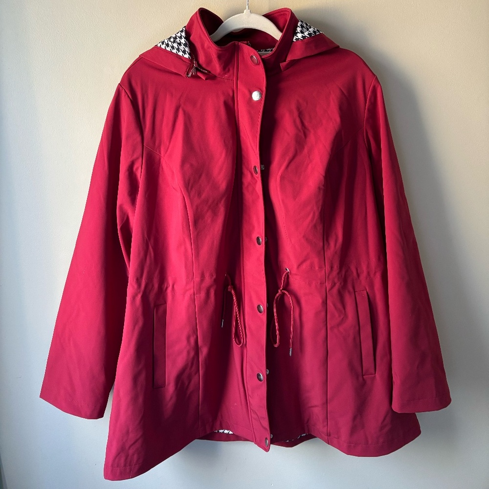Market & Spruce Regan Rain Jacket Red Women's Size 2XL